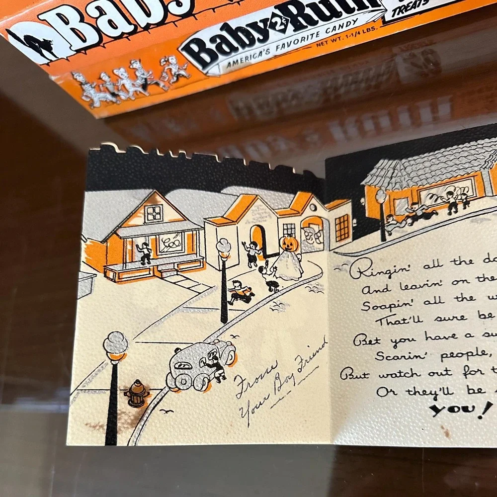 1939 Hallmark RARE Greetings for Halloween Greeting Card 4.5x4 USED‎